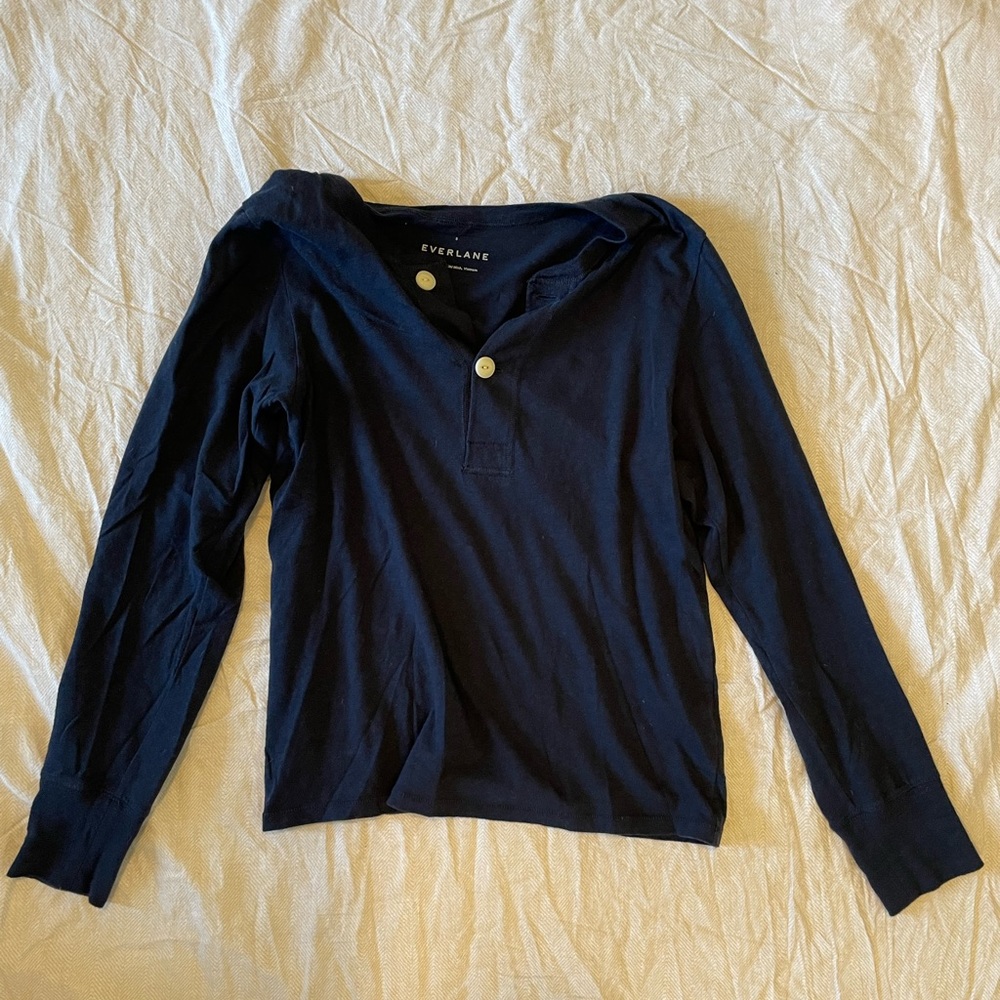 Everlane navy henley top